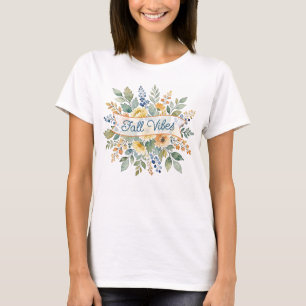 Stijlvolle gelukkige herfst bloemenboeket waterver t-shirt