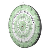 Stijlvolle geometrische lijnkunst Groen Wit Aangep Dartbord (Voorkant Rechts)