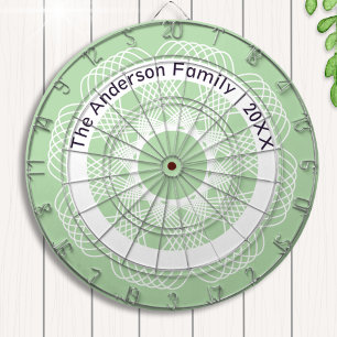 Stijlvolle geometrische lijnkunst Groen Wit Aangep Dartbord