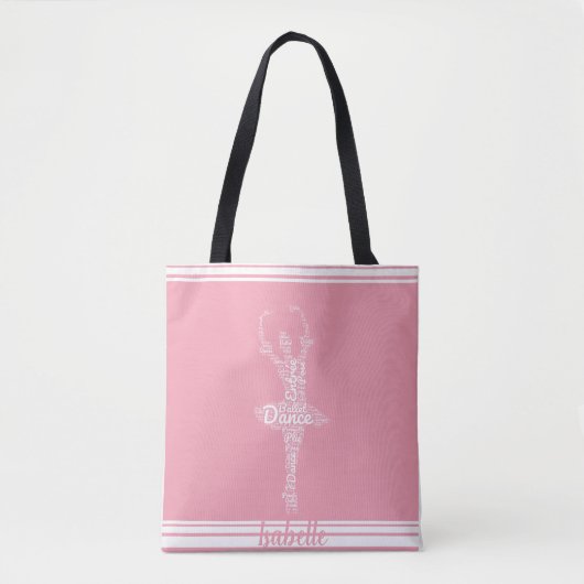 Stijlvolle gepersonaliseerde dansroze canvas tas (Voorkant)