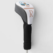Stijlvolle gepersonaliseerde Golf Cart Monogram Na Golfheadcover (Schuin)