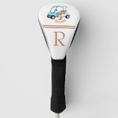 Stijlvolle gepersonaliseerde Golf Cart Monogram Na Golfheadcover (Voorkant)