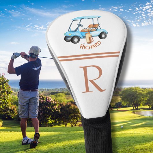 Stijlvolle gepersonaliseerde Golf Cart Monogram Na Golfheadcover