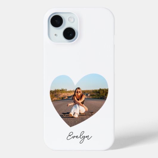 Stijlvolle gepersonaliseerde naam foto liefde hart Case-Mate iPhone case (Achterkant)