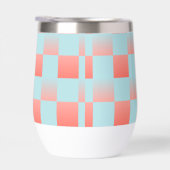 Stijlvolle geruite gradiënt poeder blauw koraal ro (Rechts)