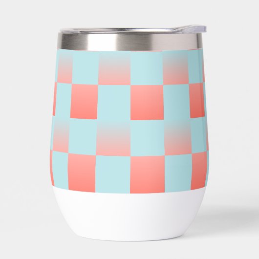 Stijlvolle geruite gradiënt poeder blauw koraal ro (Links)