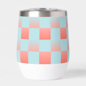 Stijlvolle geruite gradiënt poeder blauw koraal ro (Voorkant)