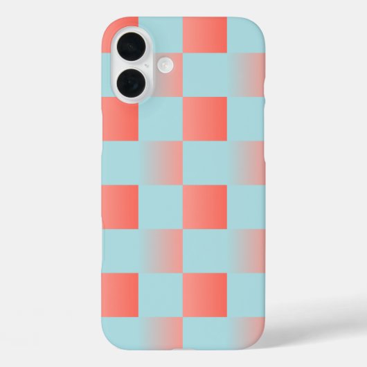 Stijlvolle geruite gradiënt poeder blauw koraal ro Case-Mate iPhone case (Achterkant)