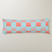 Stijlvolle geruite gradiënt poeder blauw koraal ro lichaamskussen (Achterkant)