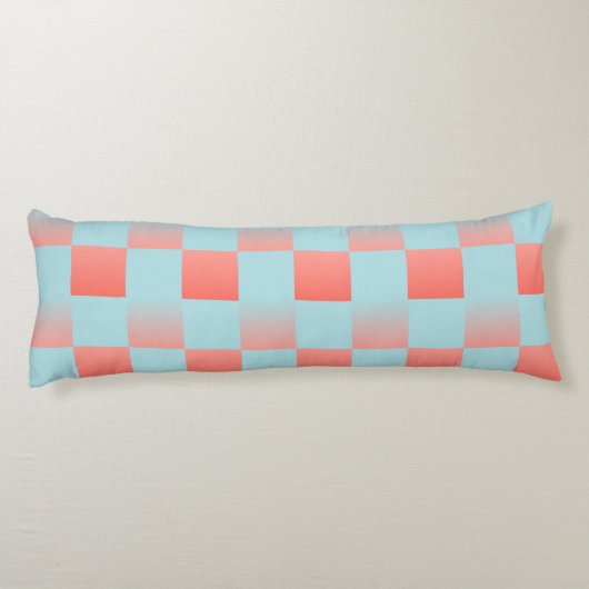 Stijlvolle geruite gradiënt poeder blauw koraal ro lichaamskussen (Achterkant)