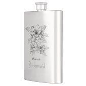 Stijlvolle, getrokken bloemen Bridesmaid Flask Flacon (Links)