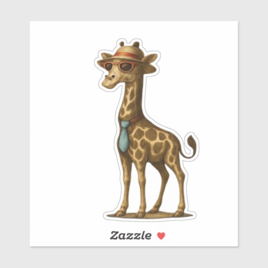 Stijlvolle Giraffe Illustratie. Girafe Styl�e Illu Sticker (Vel)