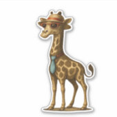 Stijlvolle Giraffe Illustratie. Girafe Styl�e Illu Sticker (Voorkant)