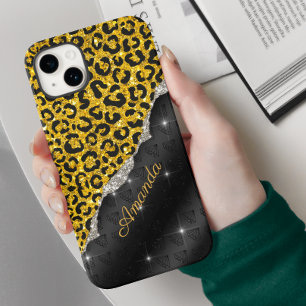 Stijlvolle girale faux-glitter dierlijk afdrukken  Case-Mate iPhone 14 hoesje