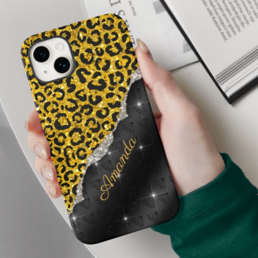 Stijlvolle girale faux-glitter dierlijk afdrukken Case-Mate iPhone case