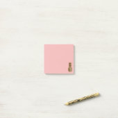 Stijlvolle girale gouden pastelroze anananas post-it® notes (Op bureau)