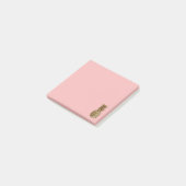 Stijlvolle girale gouden pastelroze anananas post-it® notes (Schuin)