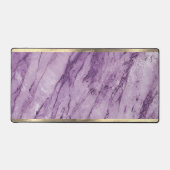 Stijlvolle Girly Elegant Goud Paarse Marmeren Mono Bureaumat (Voorkant)