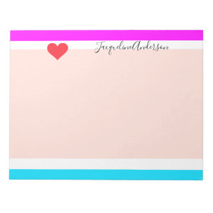 Stijlvolle Girly Modern Chic Heart Helder Kleurrij Notitieblok