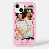 Stijlvolle Girly Pink Red Wavy Case-Mate iPhone Case (Achterkant)