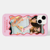 Stijlvolle Girly Pink Red Wavy Case-Mate iPhone Case (Achterkant (horizontaal))