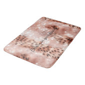 Stijlvolle Girly Pink Rose Gold Leopard Glitz Badmat (Gekanteld)