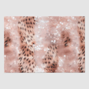 Stijlvolle Girly Pink Rose Gold Leopard Glitz Tissuepapier