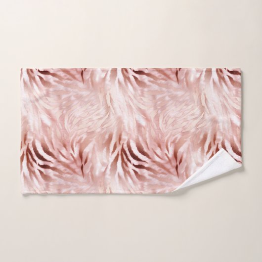 Stijlvolle Girly Pink Rose Gold Zebra Glam Glitz Bad Handdoek (Handdoek)