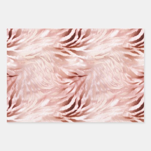 Stijlvolle Girly Pink Rose Gold Zebra Glam Glitz Inpakpapier Vel (Voorkant)