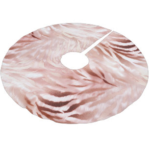 Stijlvolle Girly Pink Rose Gold Zebra Glam Glitz Kerstboom Rok