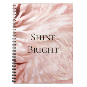 Stijlvolle Girly Pink Rose Gold Zebra Glam Glitz Notitieboek
