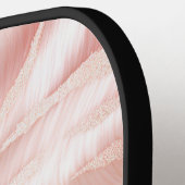 Stijlvolle Girly Pink Rose Gold Zebra Glam Glitz Pickleball Paddle (Links Detail)