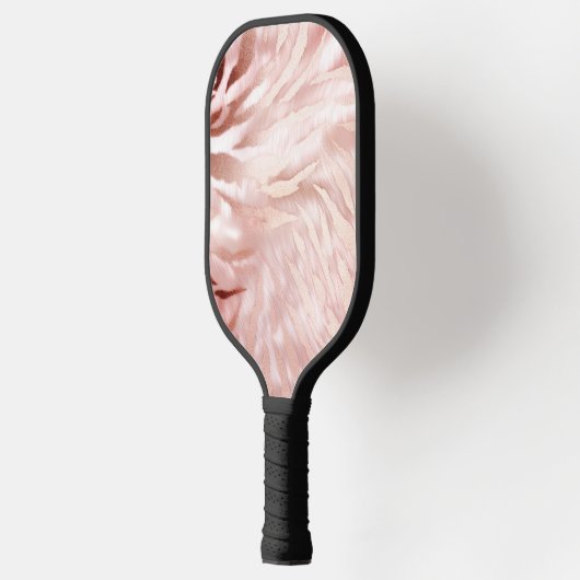 Stijlvolle Girly Pink Rose Gold Zebra Glam Glitz Pickleball Paddle (Links)