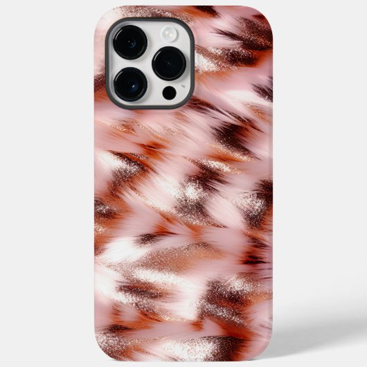 Stijlvolle Girly Pink Rose Gold Zebra Glitz Case-Mate iPhone Case (Achterkant)