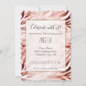 Stijlvolle Girly Pink Rose Gold Zebra Glitz Kaart (Voorkant)