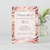 Stijlvolle Girly Pink Rose Gold Zebra Glitz Kaart (Staand voorkant)