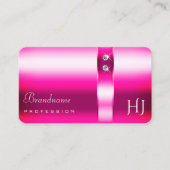 Stijlvolle Girly Pink Shimmer Diamonds en Initiale Visitekaartje (Voorkant)