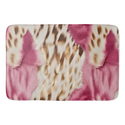 Stijlvolle Girly Roze Wit Goud Zebra Badmat (Voorkant)