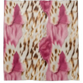 Stijlvolle Girly Roze Wit Goud Zebra Douchegordijn (Voorkant)