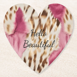 Stijlvolle Girly Roze Wit Goud Zebra Kartonnen Onderzetters