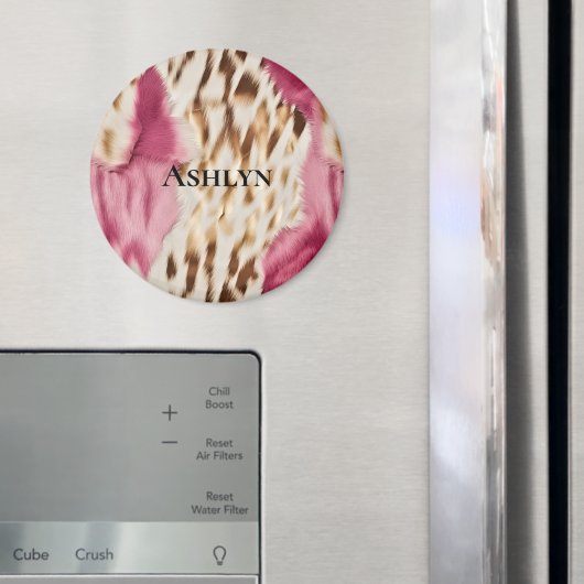 Stijlvolle Girly Roze Wit Goud Zebra Magneet (Insitu (Koelkast))