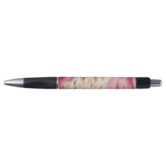 Stijlvolle Girly Roze Wit Goud Zebra Pen (Voorkant)