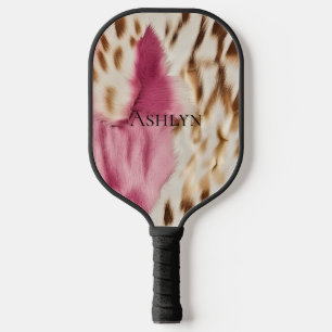 Stijlvolle Girly Roze Wit Goud Zebra Pickleball Paddle
