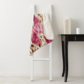 Stijlvolle Girly Roze Wit Goud Zebra Sherpa Deken (In situ)