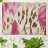 Stijlvolle Girly Roze Wit Goud Zebra Theedoek (Gevouwen)