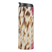 Stijlvolle Girly Roze Wit Goud Zebra Thermosbeker (Geroteerd rechts)