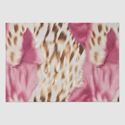 Stijlvolle Girly Roze Wit Goud Zebra Tissuepapier (Voorkant)