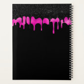 Stijlvolle Glam Driving Glitter Black Hot Pink-naa Planner (Achterkant)