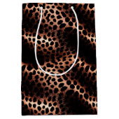 Stijlvolle Glam Roos Gold Blush Roze Leopard Spark Medium Cadeauzakje (Voorkant)