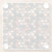 Stijlvolle Glam Zwart Roos Gouden Tegels Glazen Onderzetter (Achterkant)